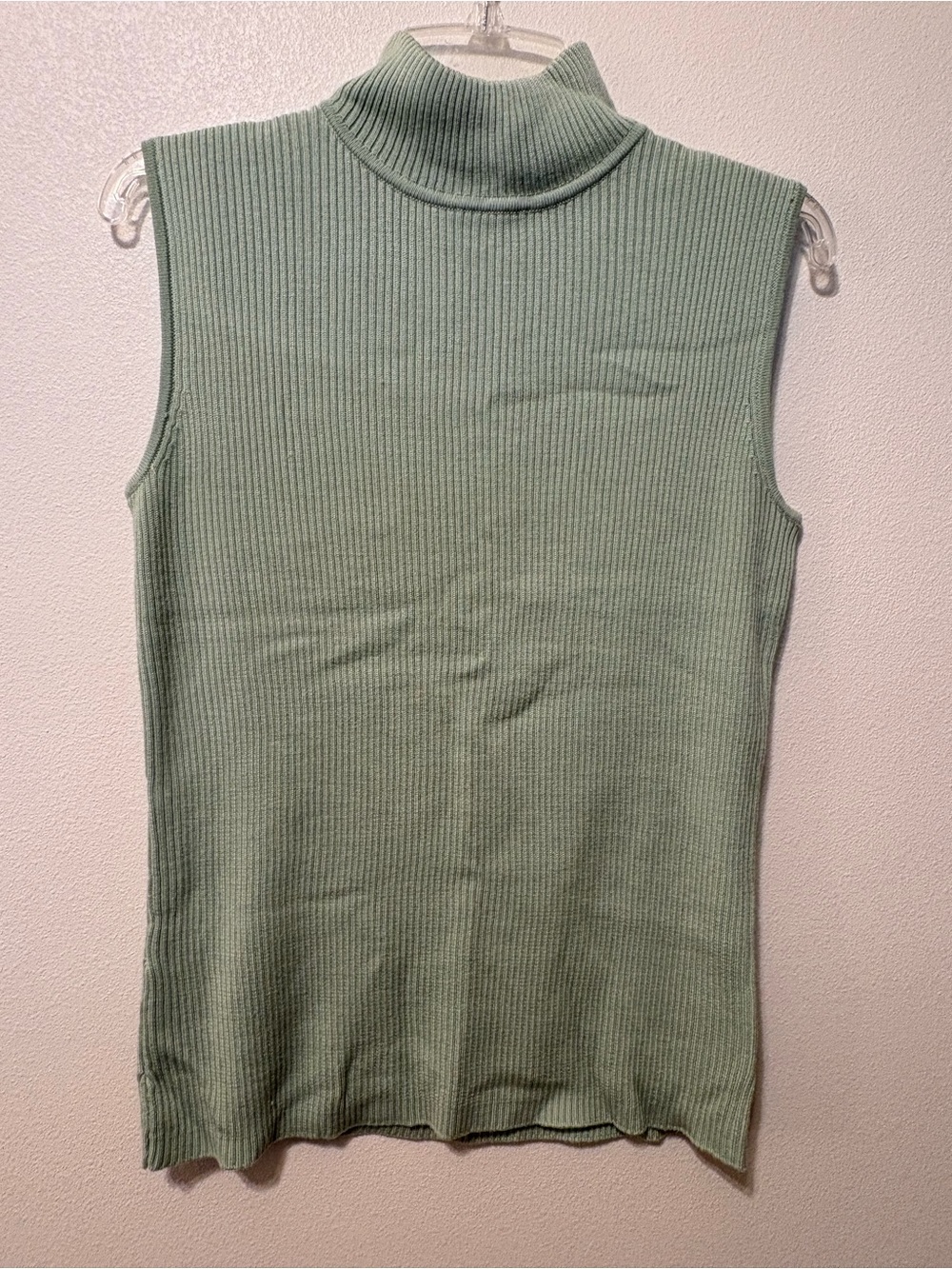 croft & barrow Sleeveless Ribbed Turtleneck Tank - Sage
